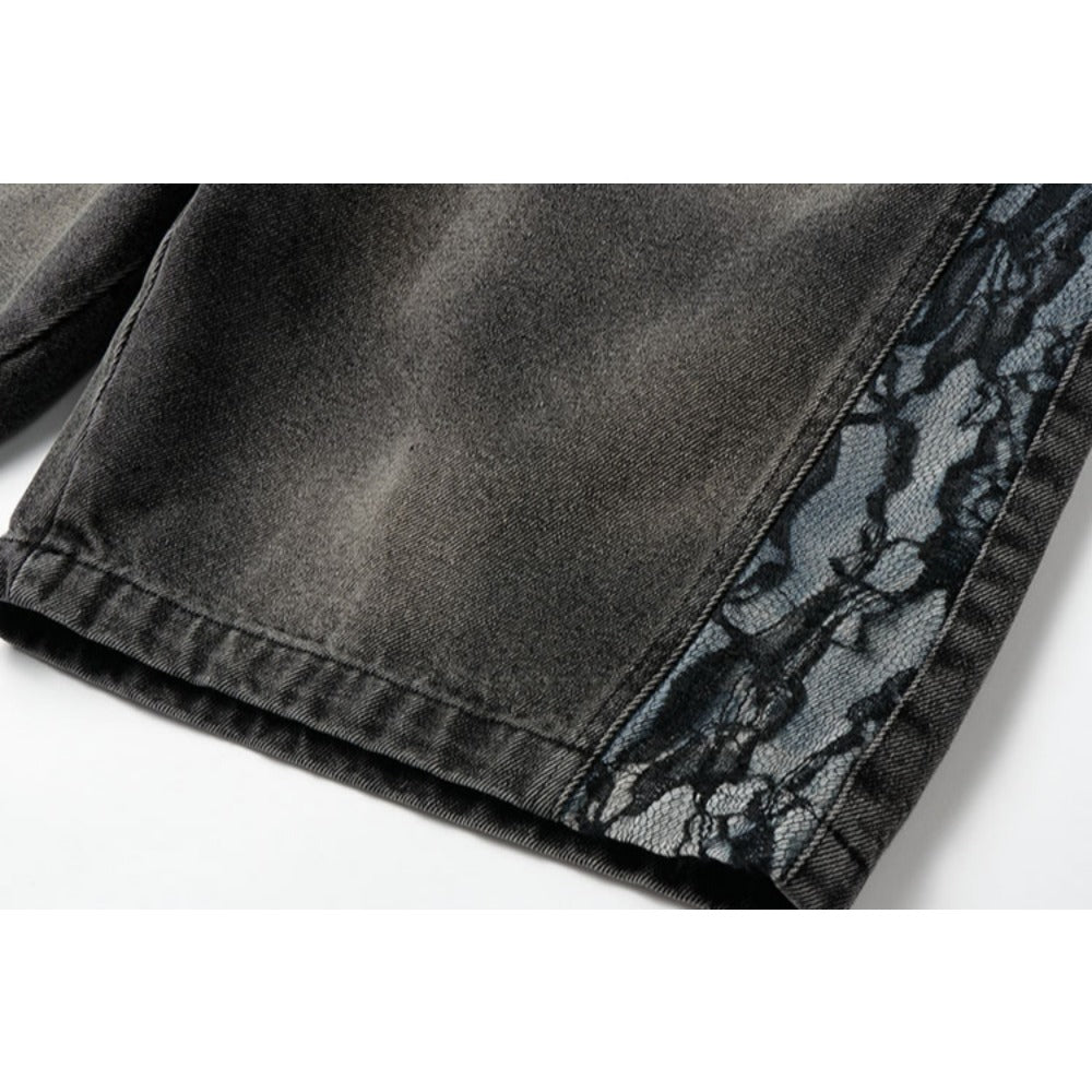 Python Pattern Denim Shorts - Thrashink
