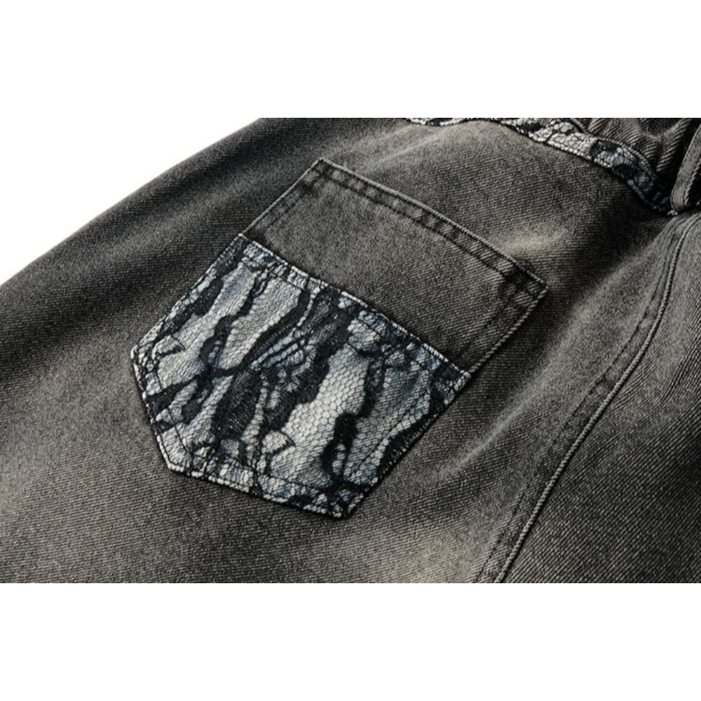 Python Pattern Denim Shorts - Thrashink