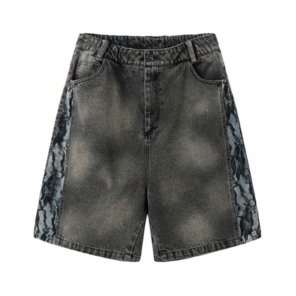 Python Pattern Denim Shorts - Thrashink