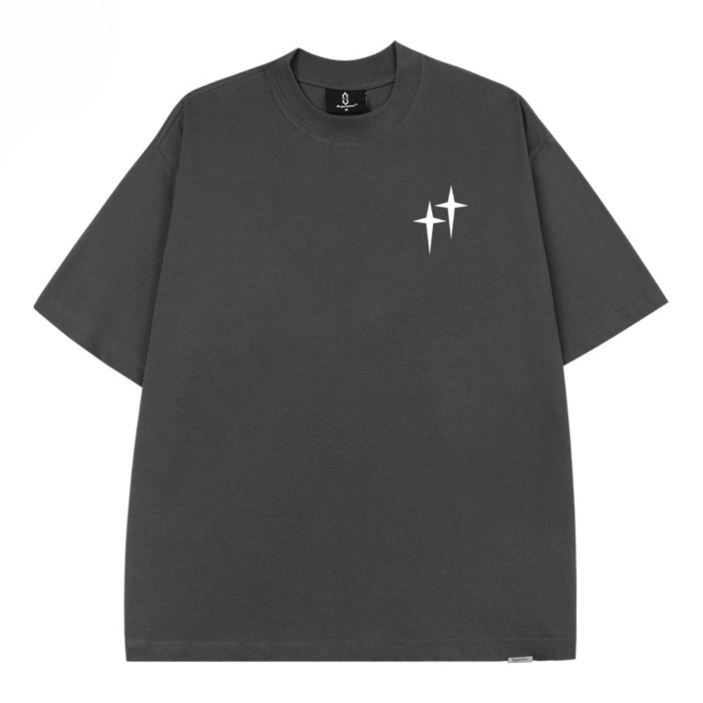 Quadrilateral Star Letter Print T-Shirt - Thrashink