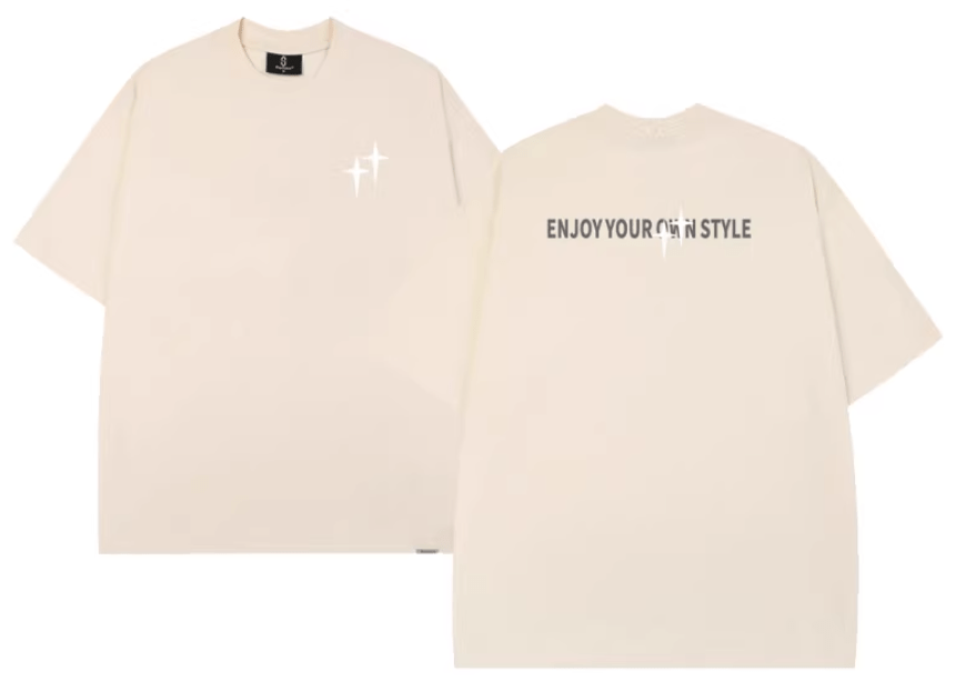 Quadrilateral Star Letter Print T-Shirt - Thrashink