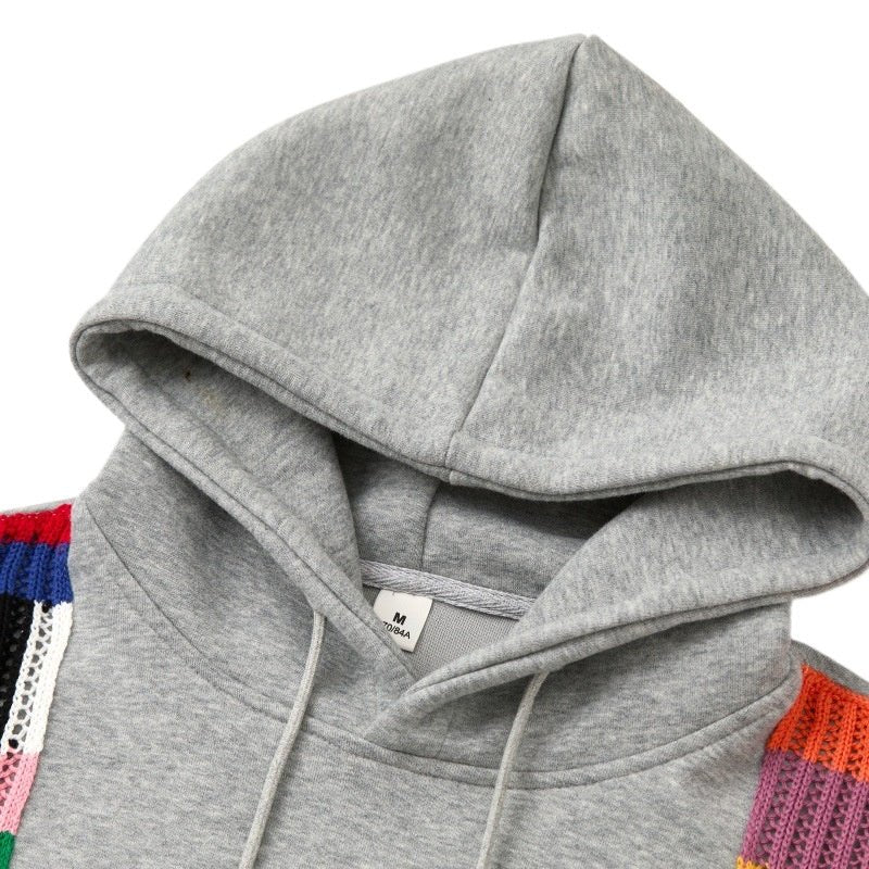 Rainbow Piano Keys Embellished Hoodie - Thrashink