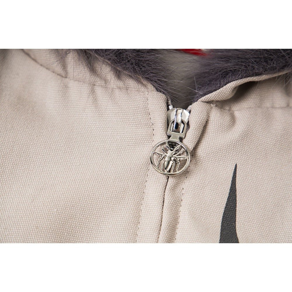 Rebel Flame Skull Cotton Bomber Jacket - Thrashink