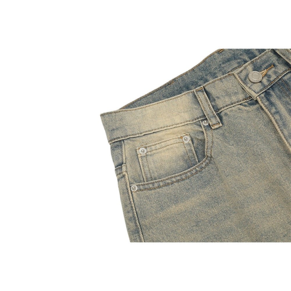 Red Chain - Spike Embroidered Jeans - Thrashink
