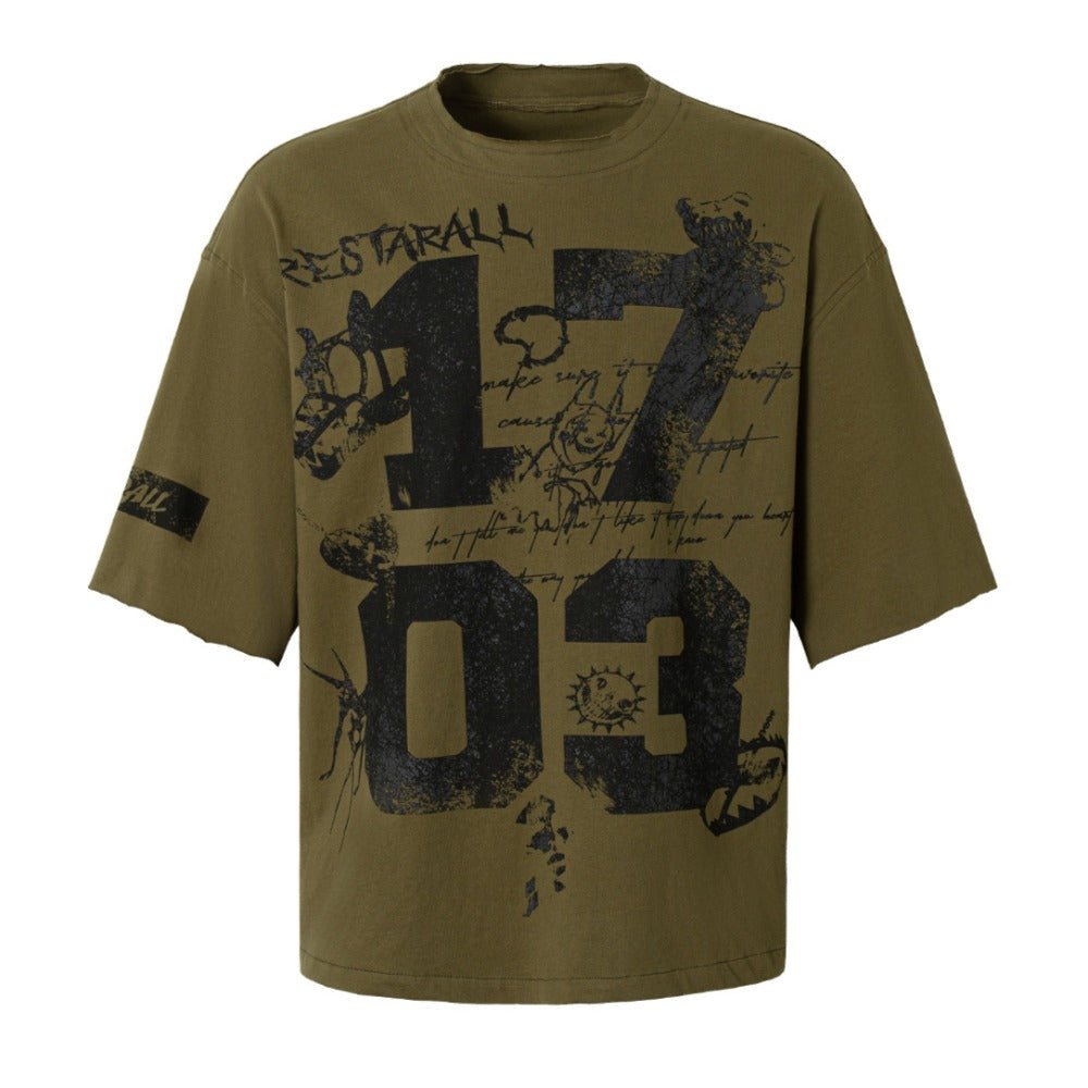 Restarall Retro Patterned T-Shirt - Thrashink