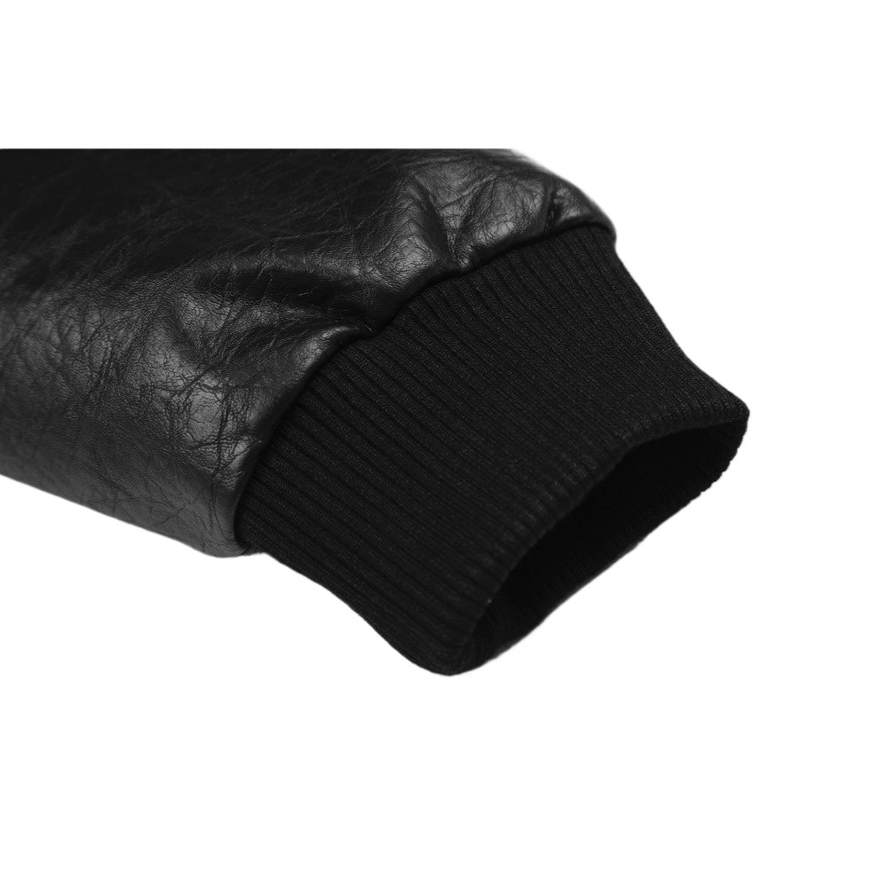 Retro Black PU Leather Motorcycle Jacket - Thrashink