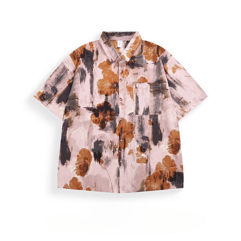 Retro Casual Ink - dyed Artistic T-Shirt - Thrashink