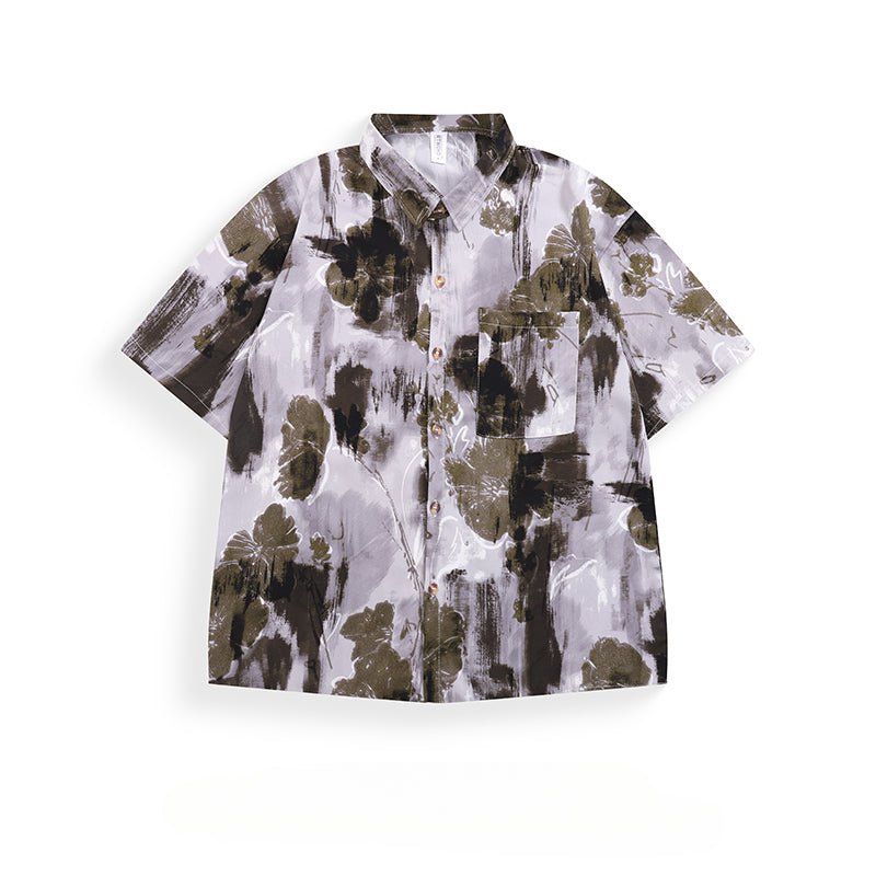 Retro Casual Ink - dyed Artistic T-Shirt - Thrashink