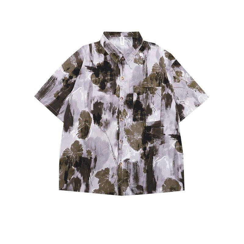 Retro Casual Ink - dyed Artistic T-Shirt - Thrashink