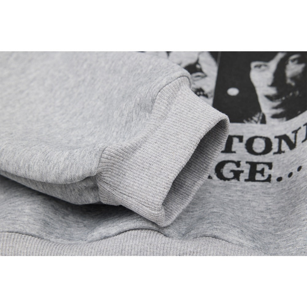 Retro Character Collage Pattern Printed Hoodie - Thrashink