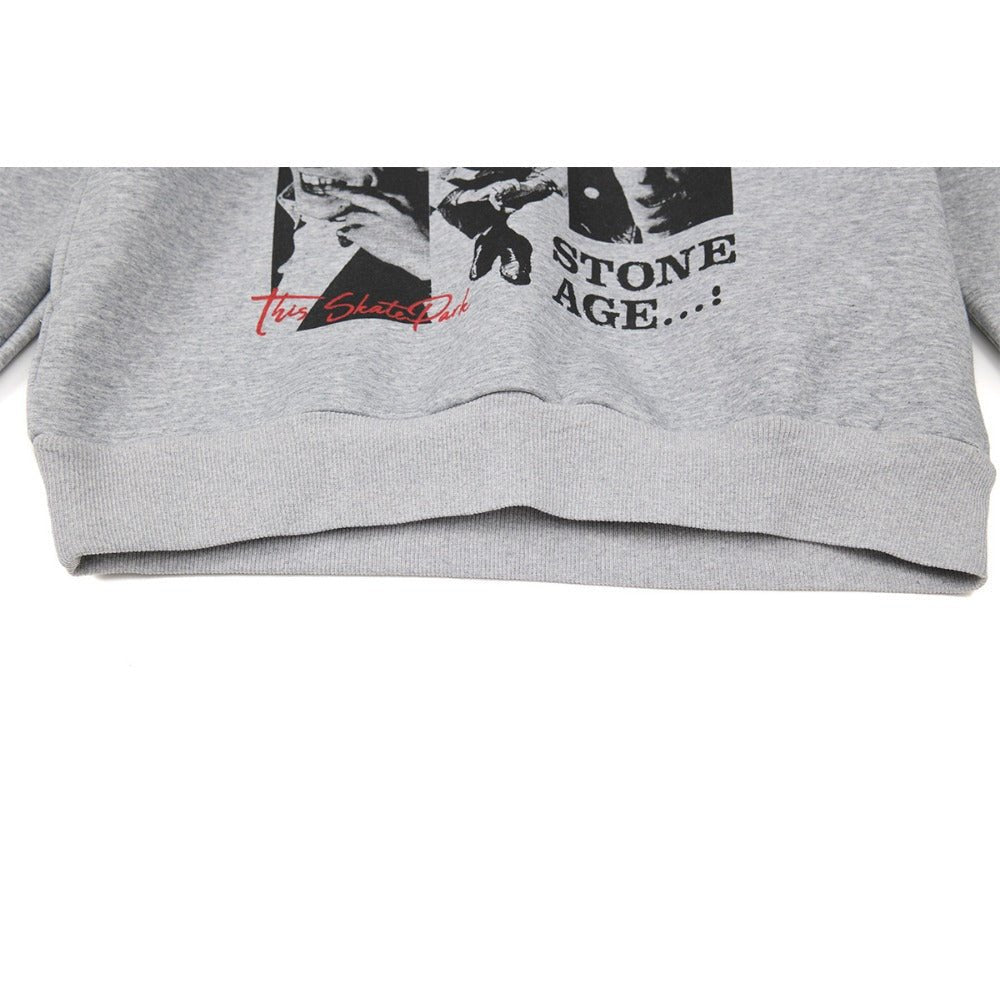Retro Character Collage Pattern Printed Hoodie - Thrashink