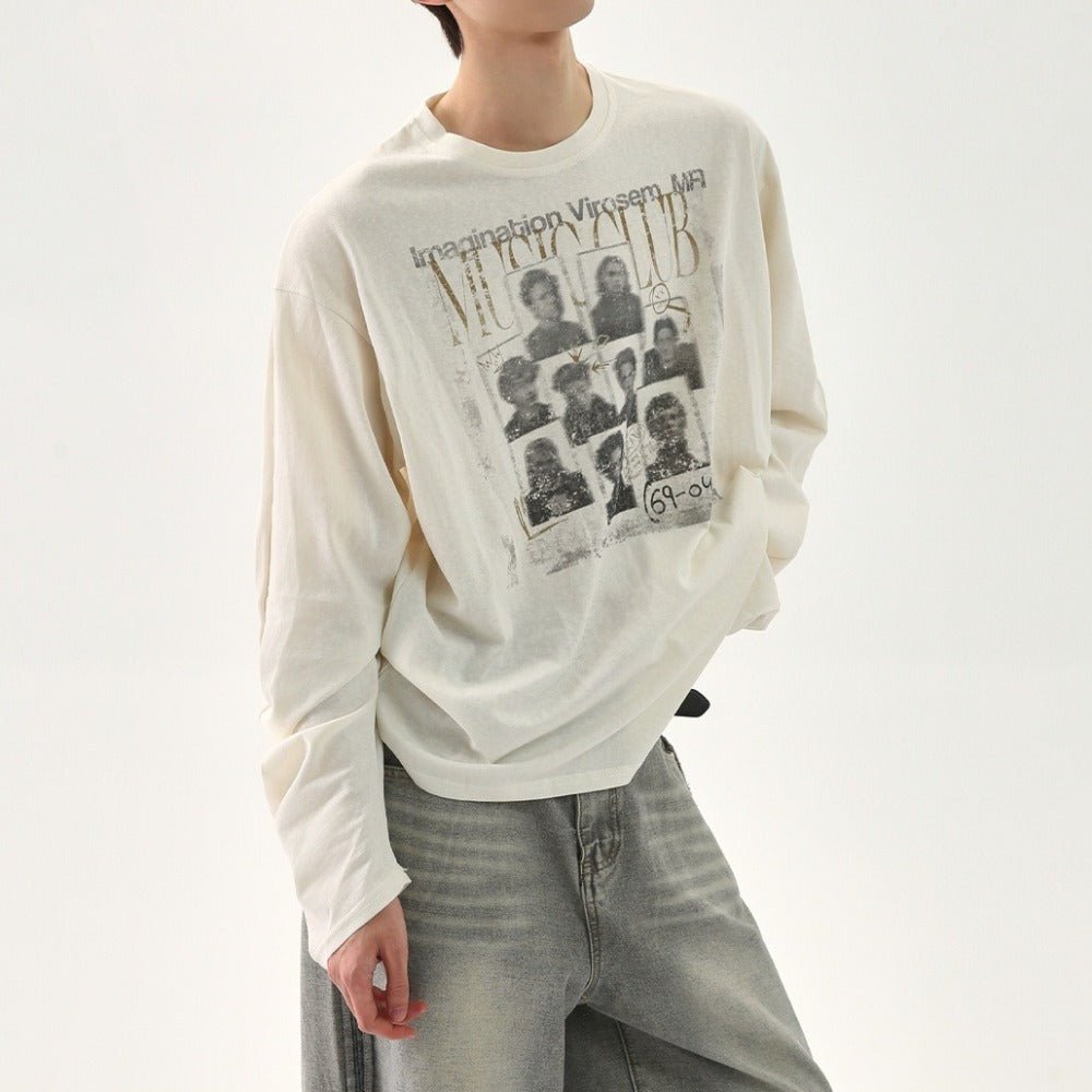 Retro Club Character Print T-Shirt - Thrashink