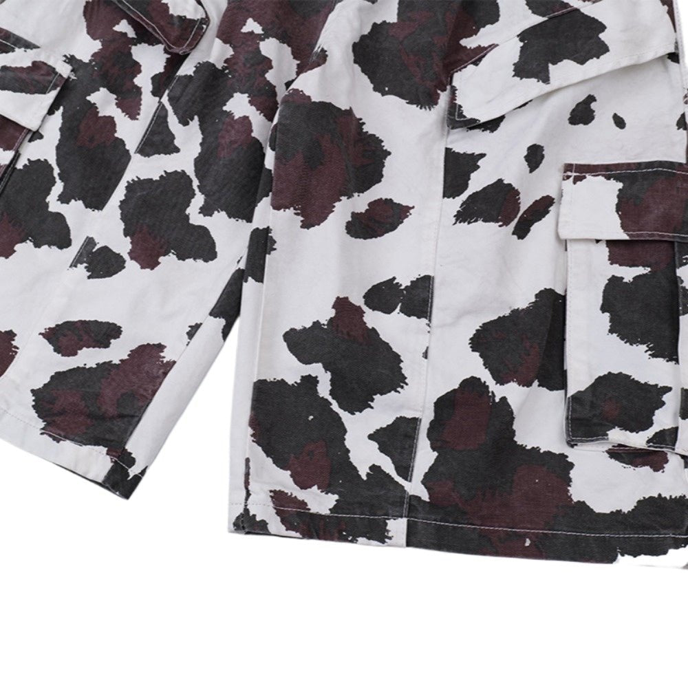 Retro Cow Print Camouflage Cropped Pants - Thrashink