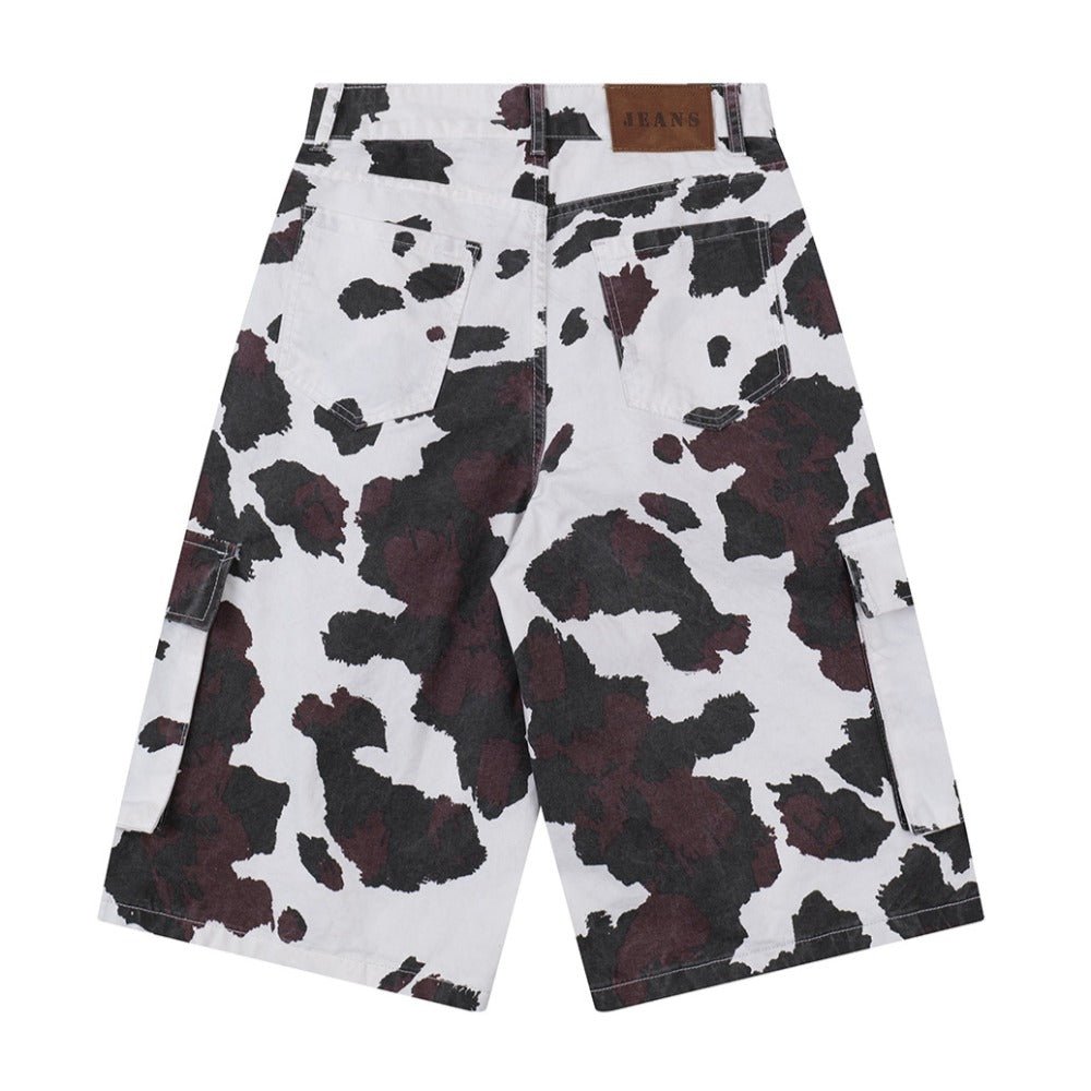 Retro Cow Print Camouflage Cropped Pants - Thrashink