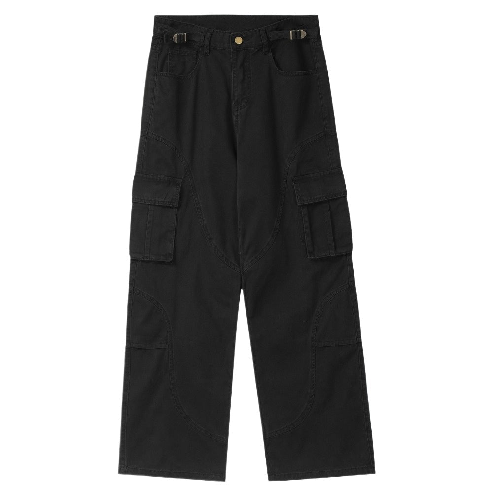 Retro Deconstructed Large Pocket Cargo Pants - Thrashink