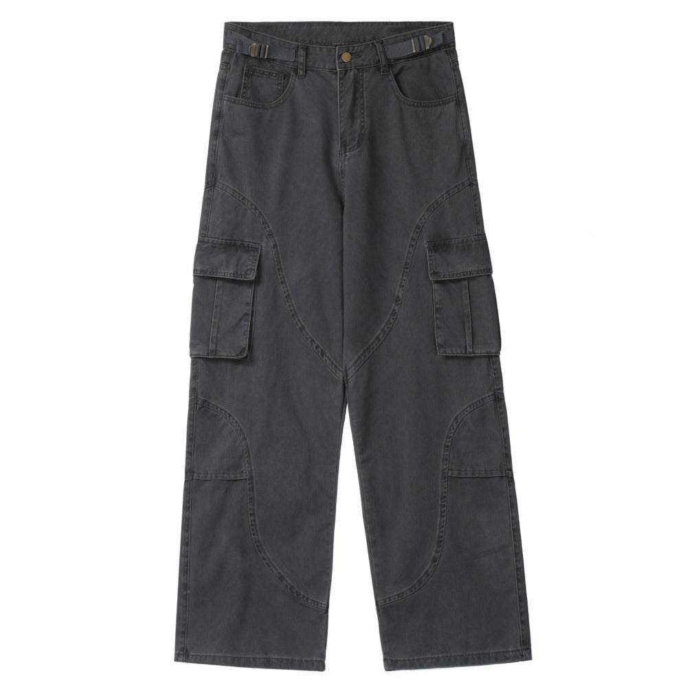 Retro Deconstructed Large Pocket Cargo Pants - Thrashink