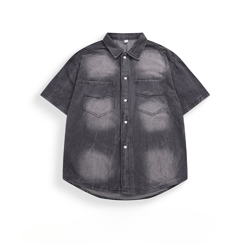 Retro Denim Thin Shirt - Thrashink