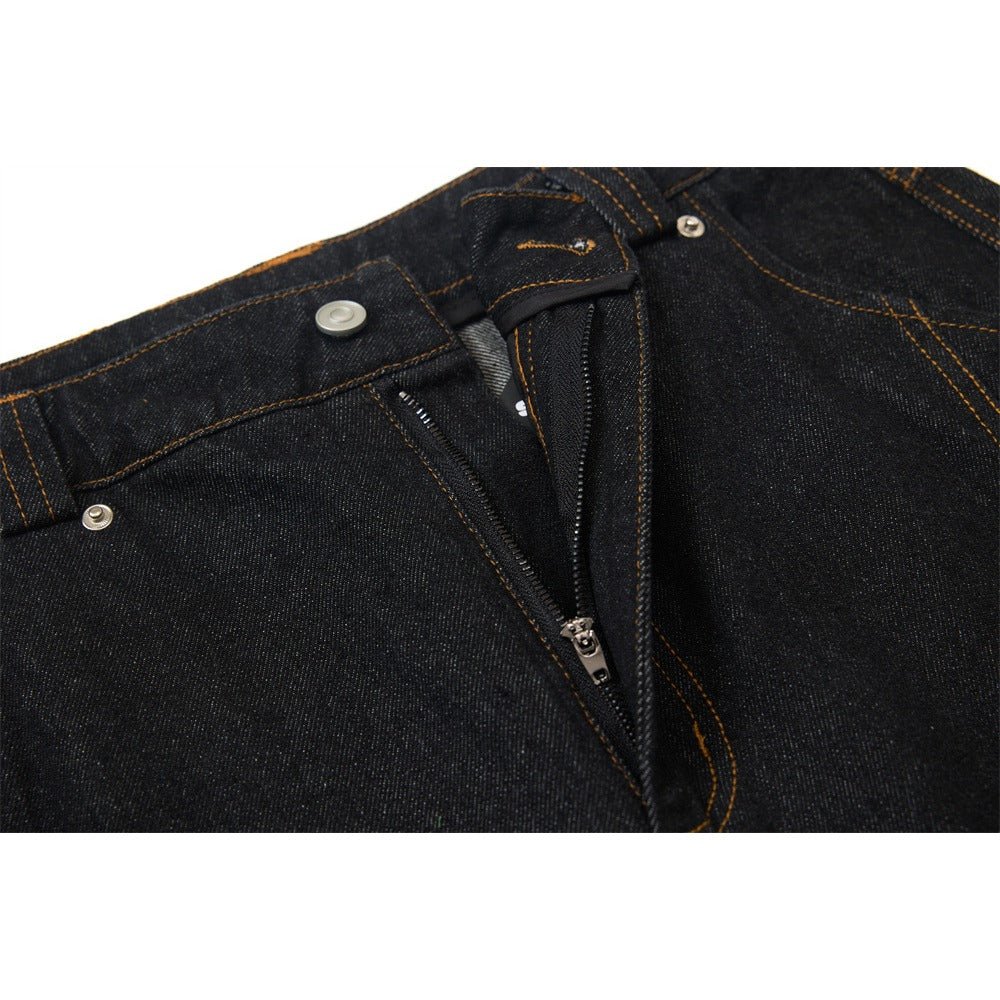 Retro Detachable Embroidery Scarf Jeans - Thrashink