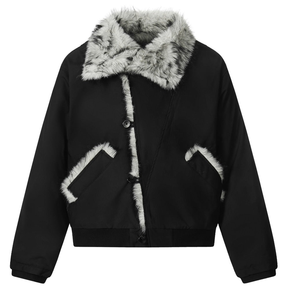 Retro Dirty - dyed Color - blocked Padded Jacket - Thrashink