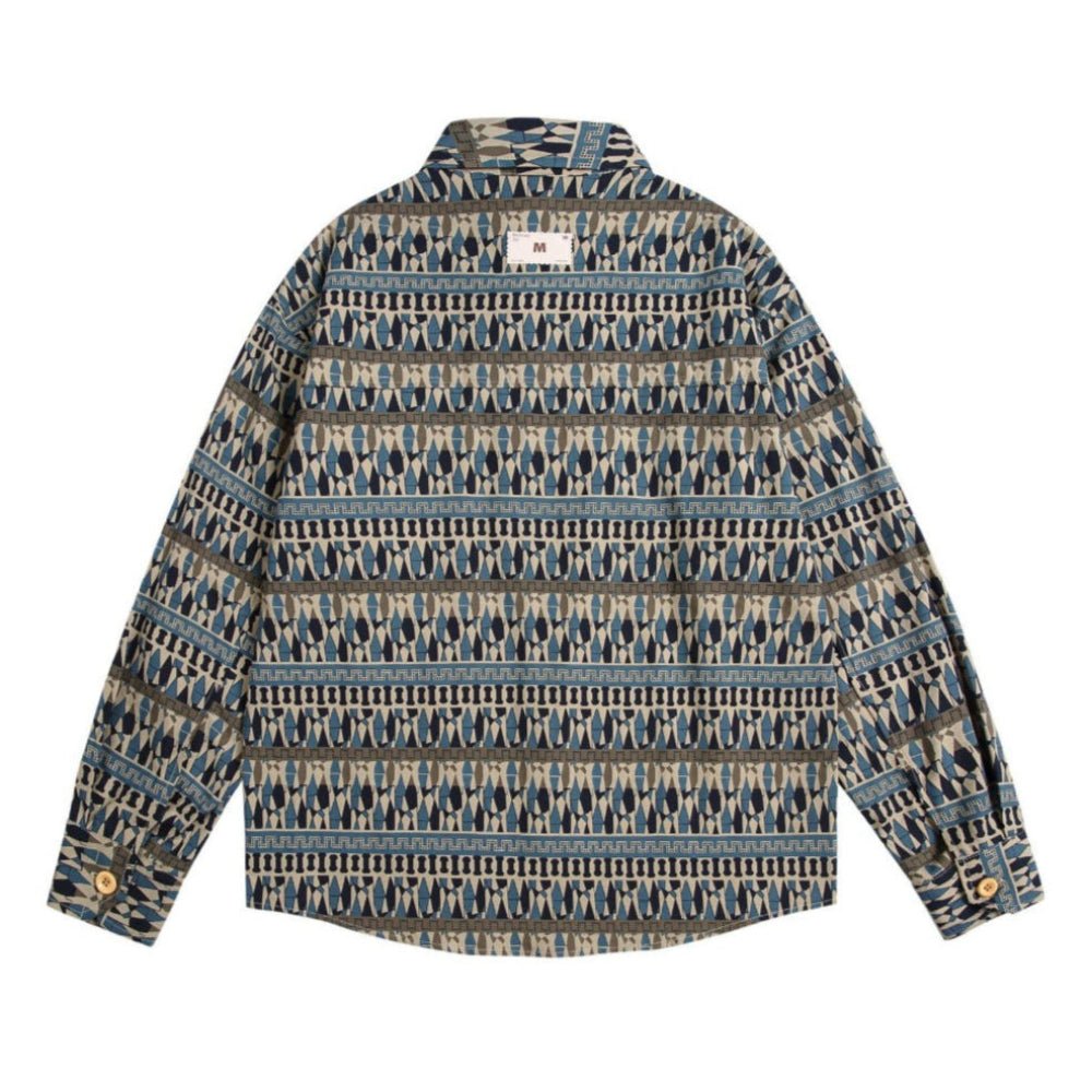 Retro Ethnic Style Casual Collar Shirt - Thrashink
