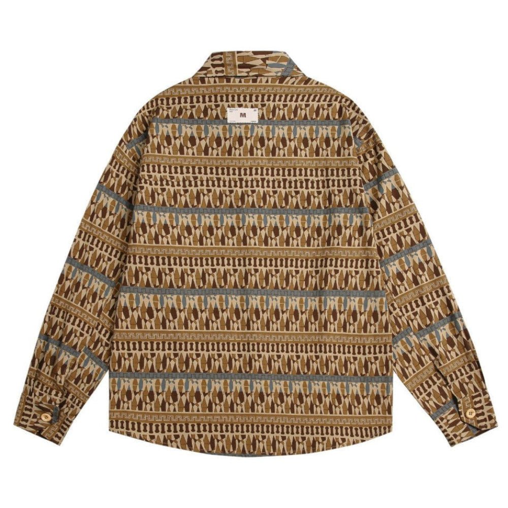 Retro Ethnic Style Casual Collar Shirt - Thrashink
