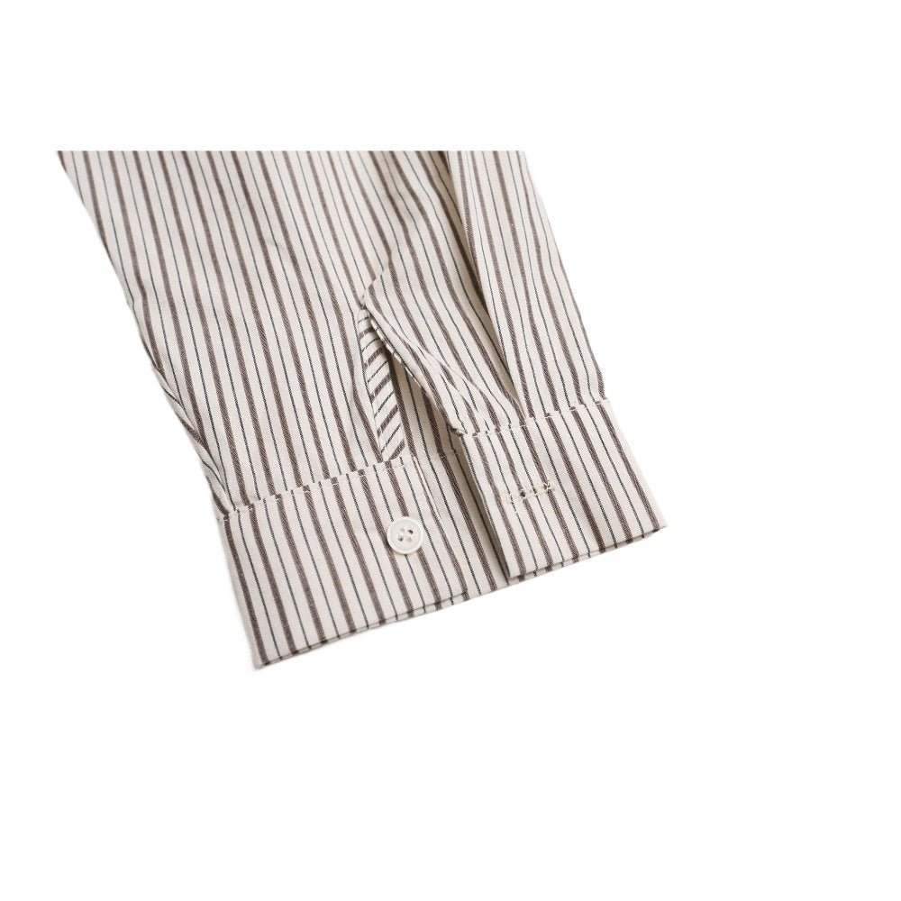 Retro Faux Two - piece Shawl - striped Shirt - Thrashink