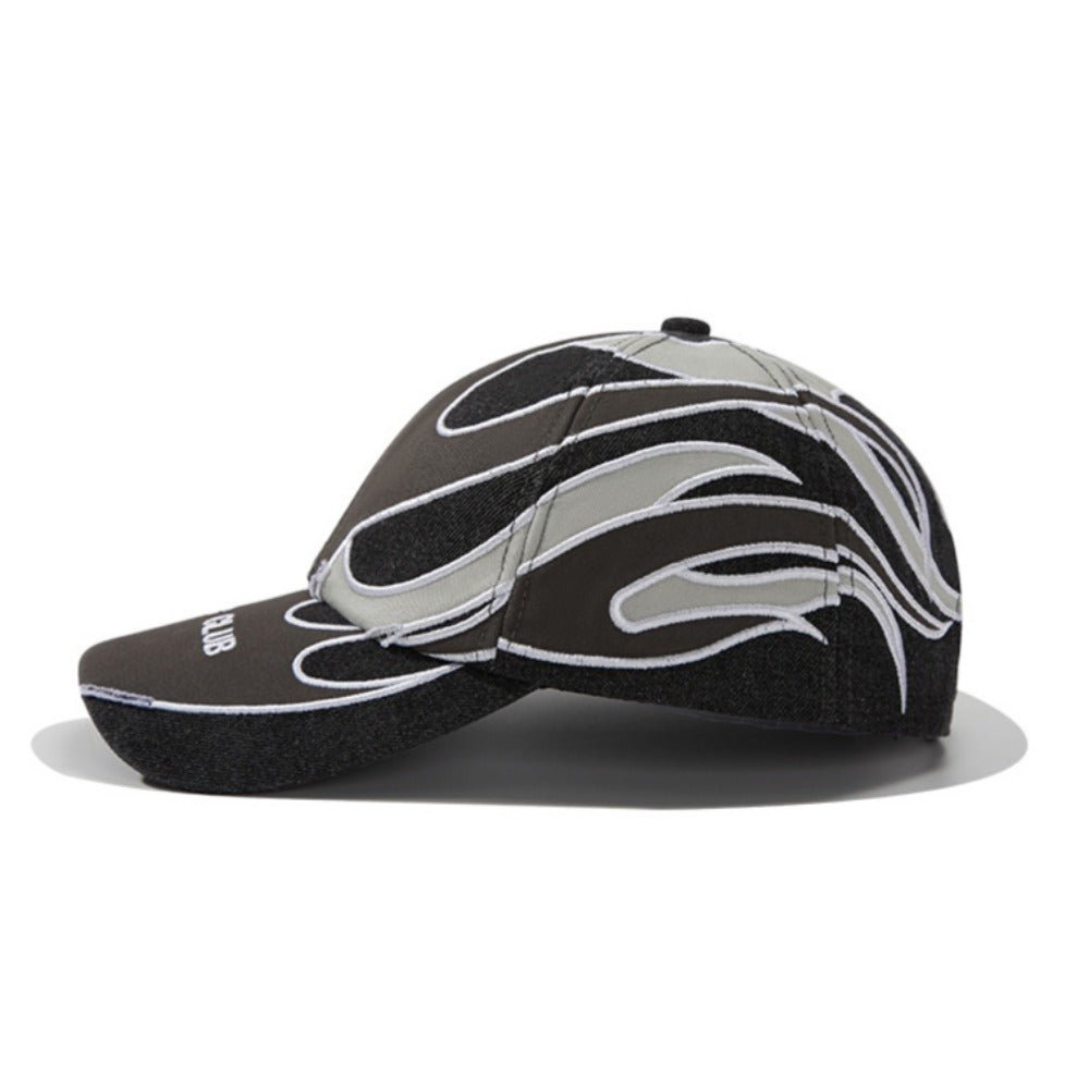Retro Flame Embroider Baseball Cap - Thrashink