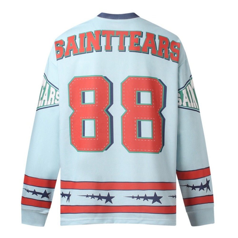 Retro Full - print Letter Contrast Color T-Shirt - Thrashink