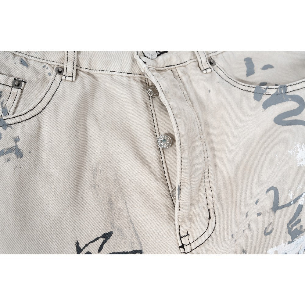 Retro Hand - painted Graffiti Washed Jeans - Thrashink