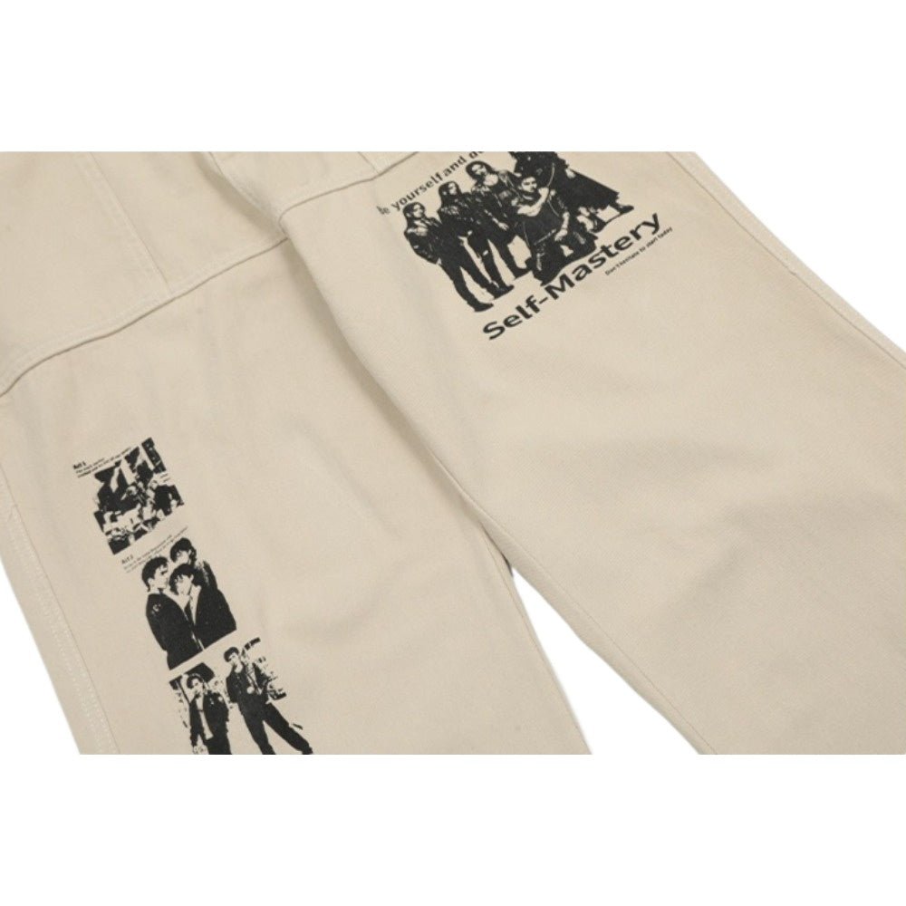 Retro Hip - hop Graffiti Print Cargo Pants - Thrashink