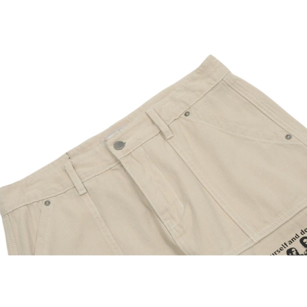 Retro Hip - hop Graffiti Print Cargo Pants - Thrashink