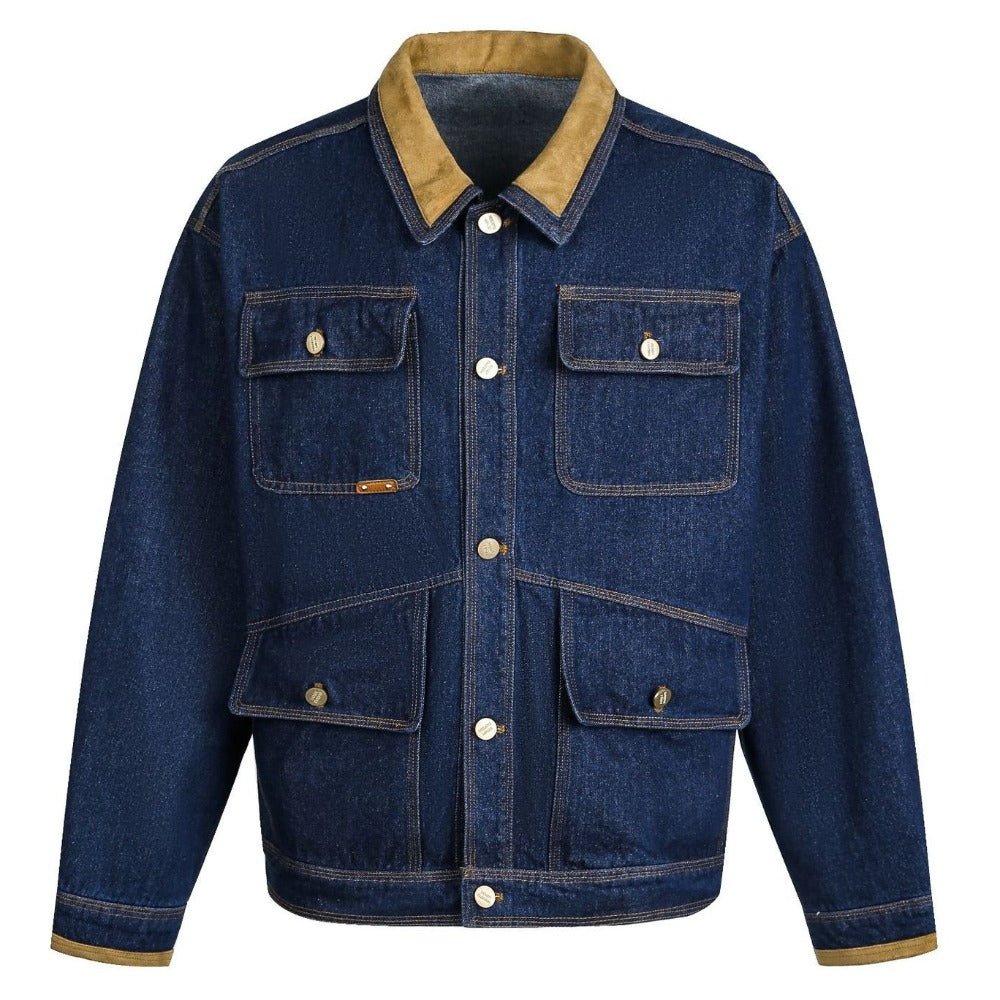 Retro Multi - pocket Denim Jacket - Thrashink