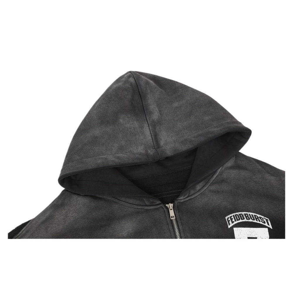 Retro Number Print Sport Hoodie - Thrashink