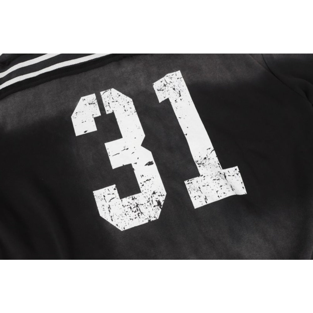 Retro Number Print Sport Hoodie - Thrashink