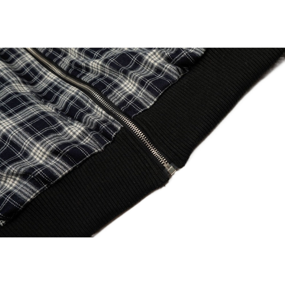 Retro Plaid Patchwork Fake Two - piece Jacket - Thrashink