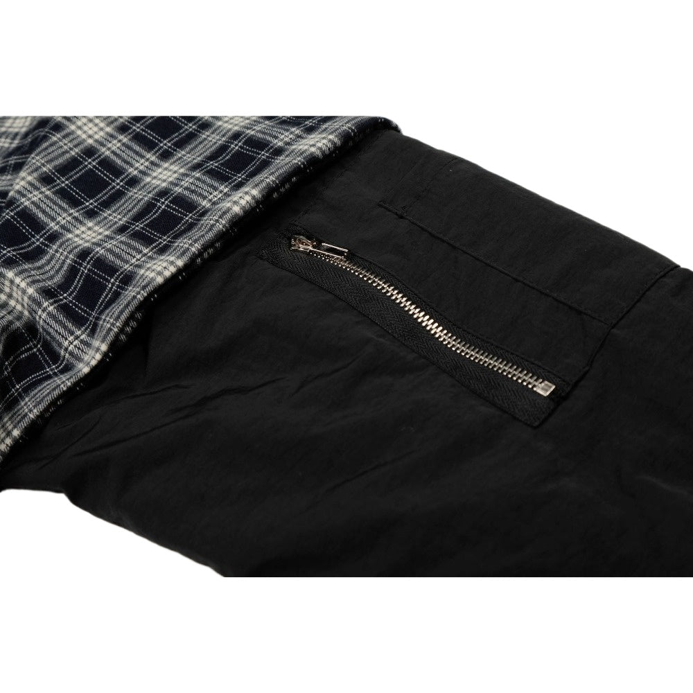 Retro Plaid Patchwork Fake Two - piece Jacket - Thrashink