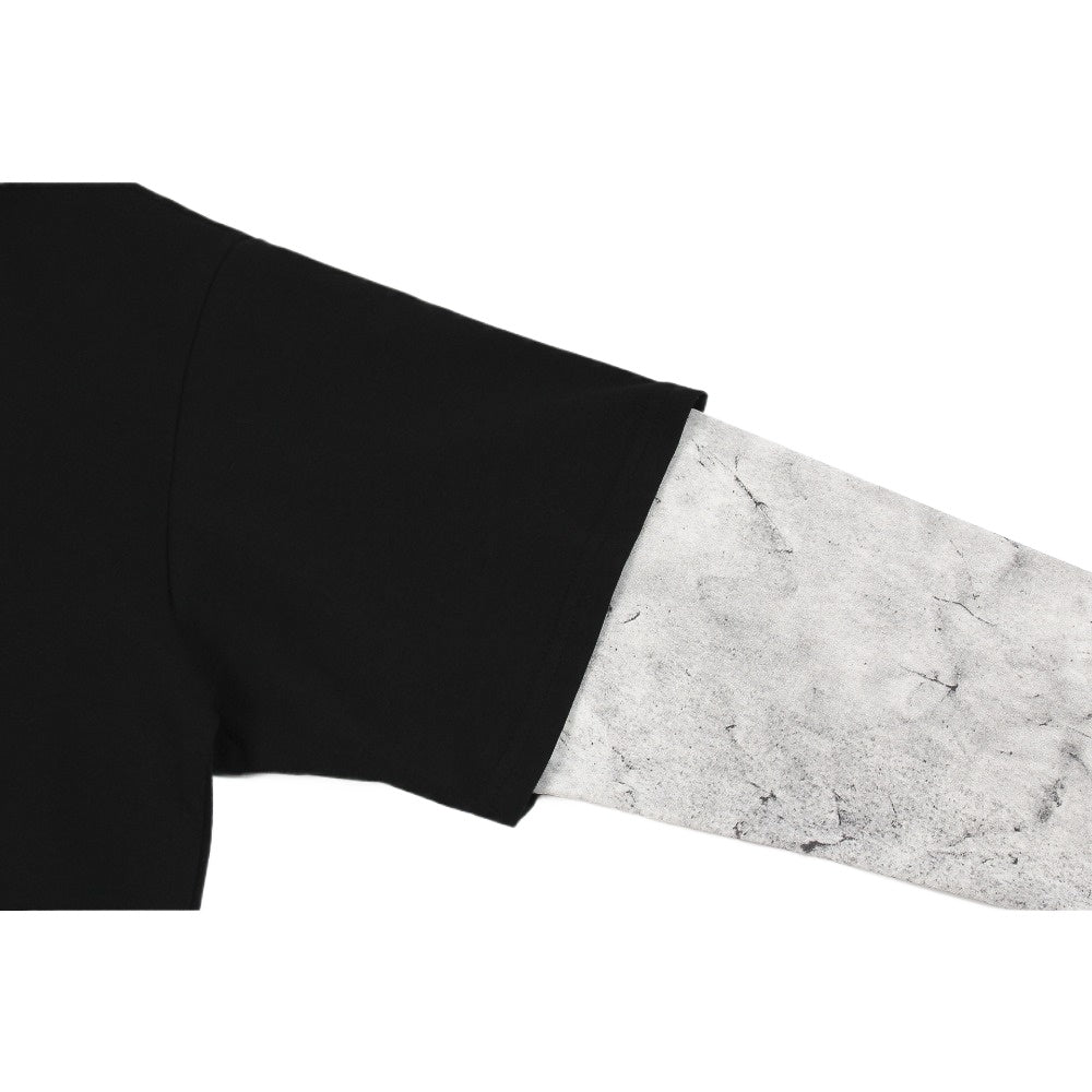 Retro Print Fake Two Piece T-Shirt - Thrashink