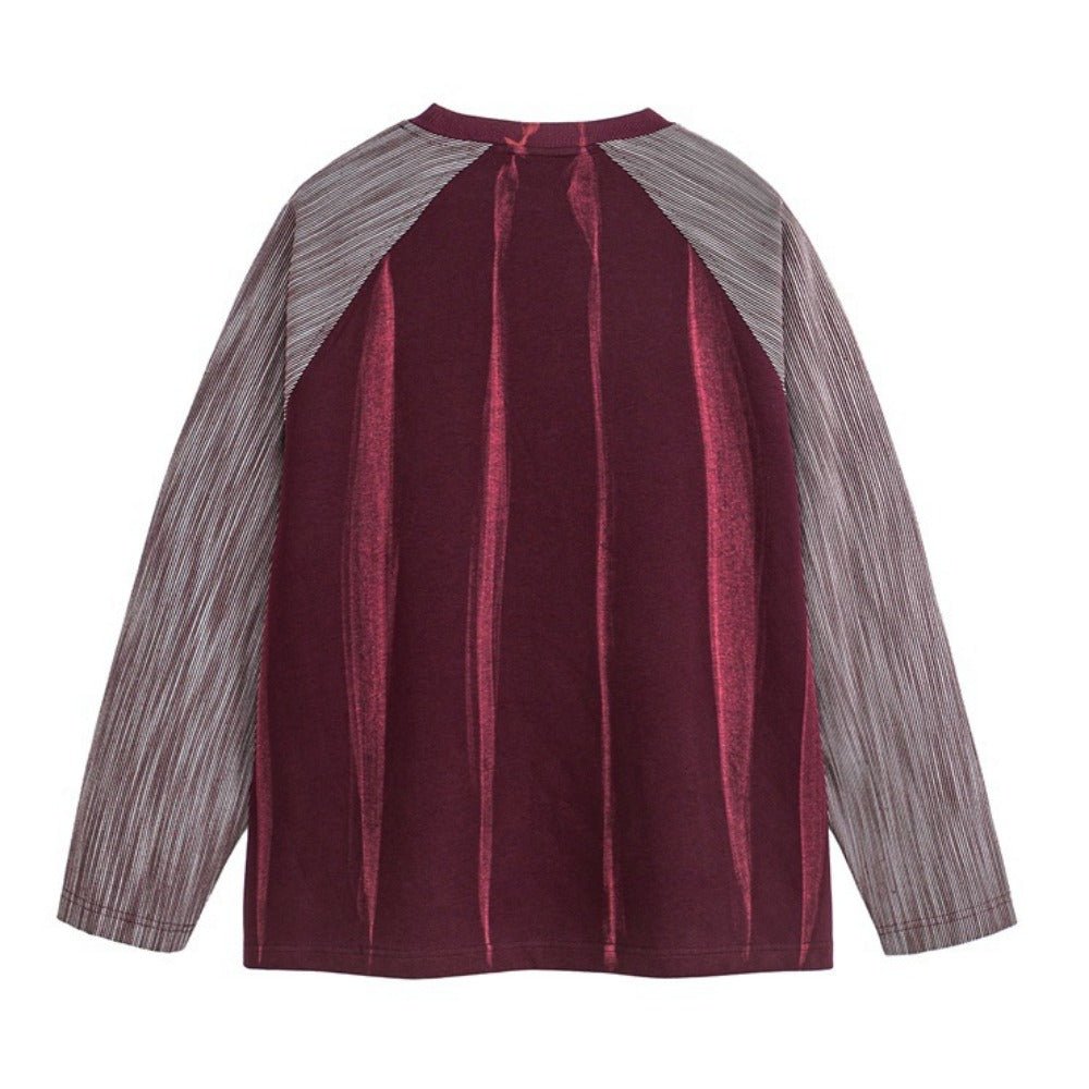 Retro Raglan Sleeve Crew Neck Sweatshirt - Thrashink
