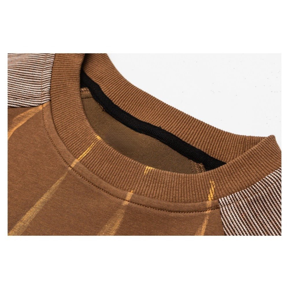 Retro Raglan Sleeve Crew Neck Sweatshirt - Thrashink