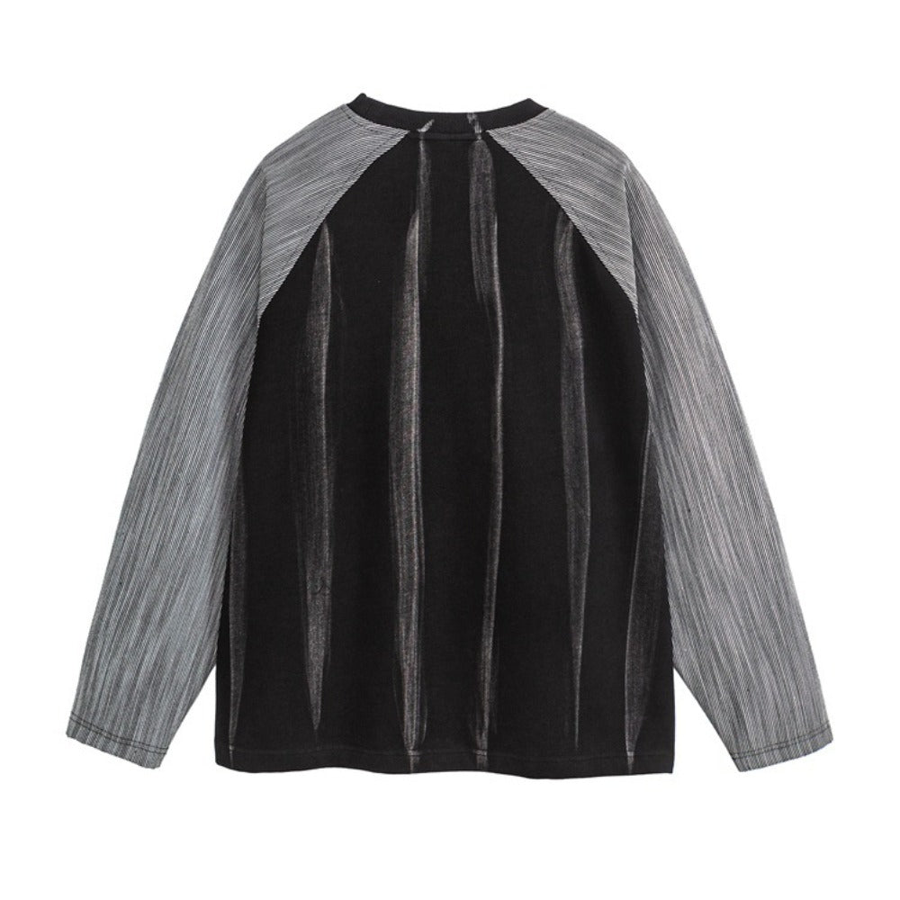 Retro Raglan Sleeve Crew Neck Sweatshirt - Thrashink