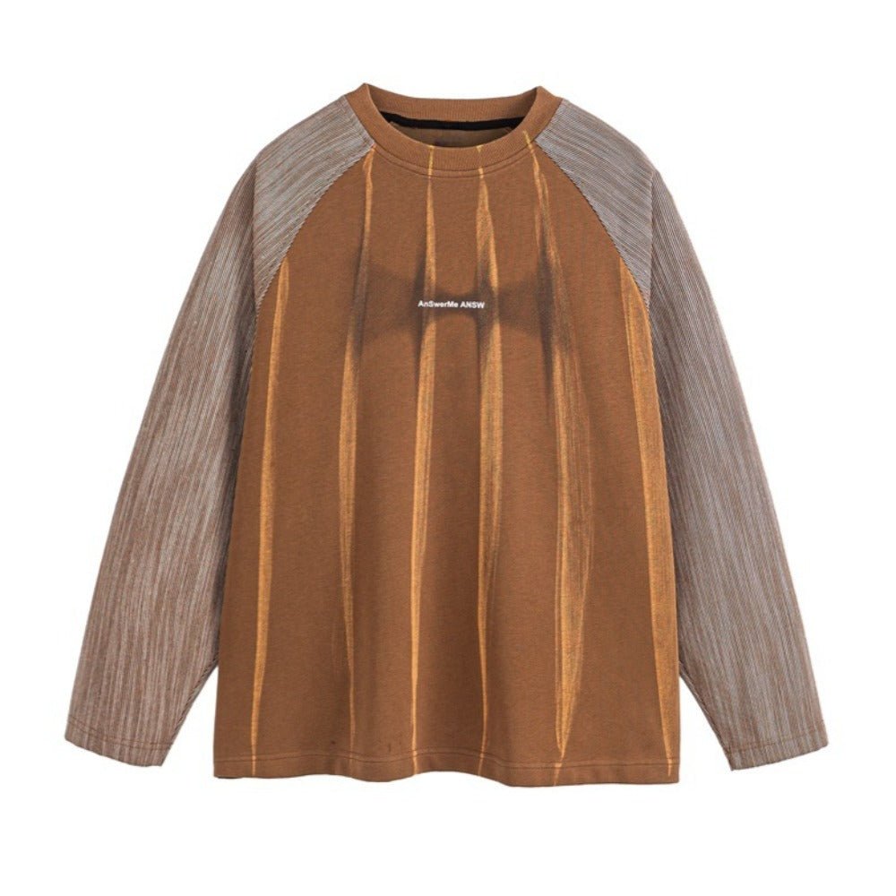 Retro Raglan Sleeve Crew Neck Sweatshirt - Thrashink