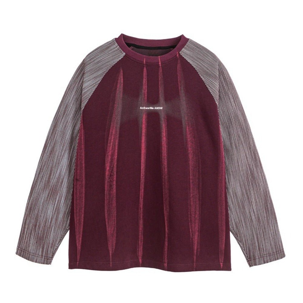 Retro Raglan Sleeve Crew Neck Sweatshirt - Thrashink
