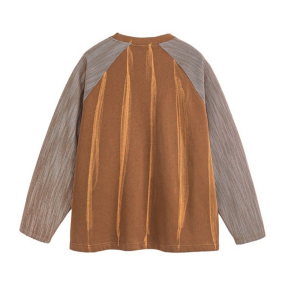 Retro Raglan Sleeve Crew Neck Sweatshirt - Thrashink