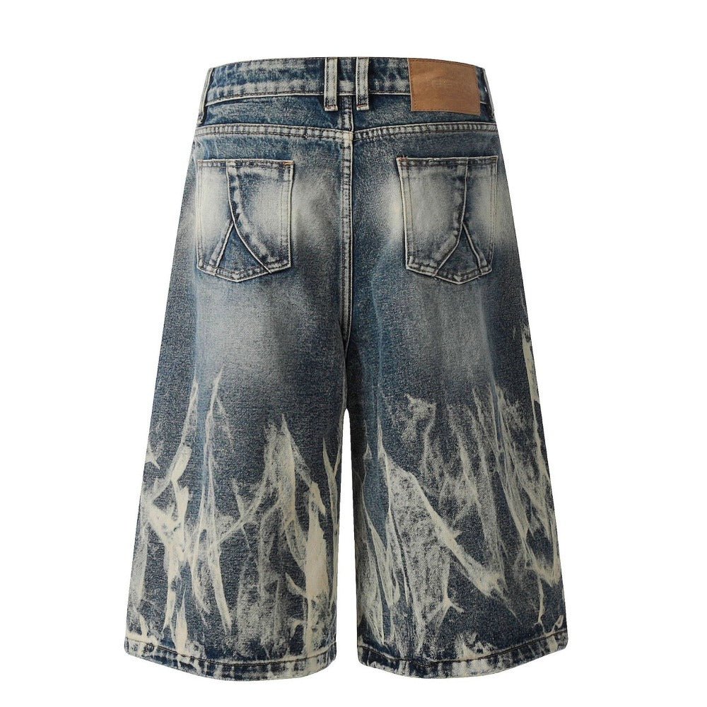 Retro Streak Denim Shorts - Thrashink