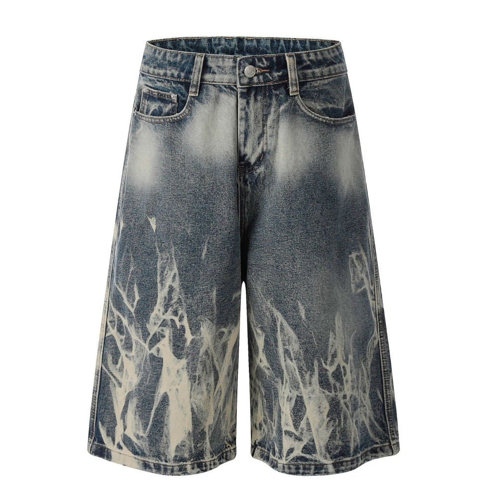 Retro Streak Denim Shorts - Thrashink