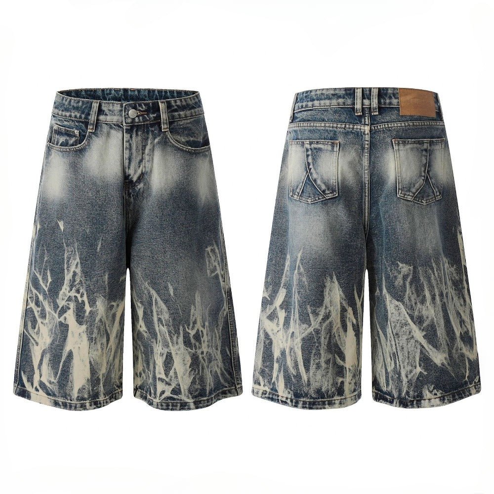 Retro Streak Denim Shorts - Thrashink
