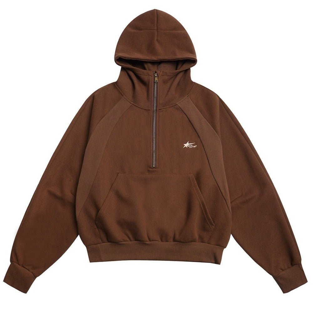 Retro Street Half - Zip Star Hoodie - Thrashink