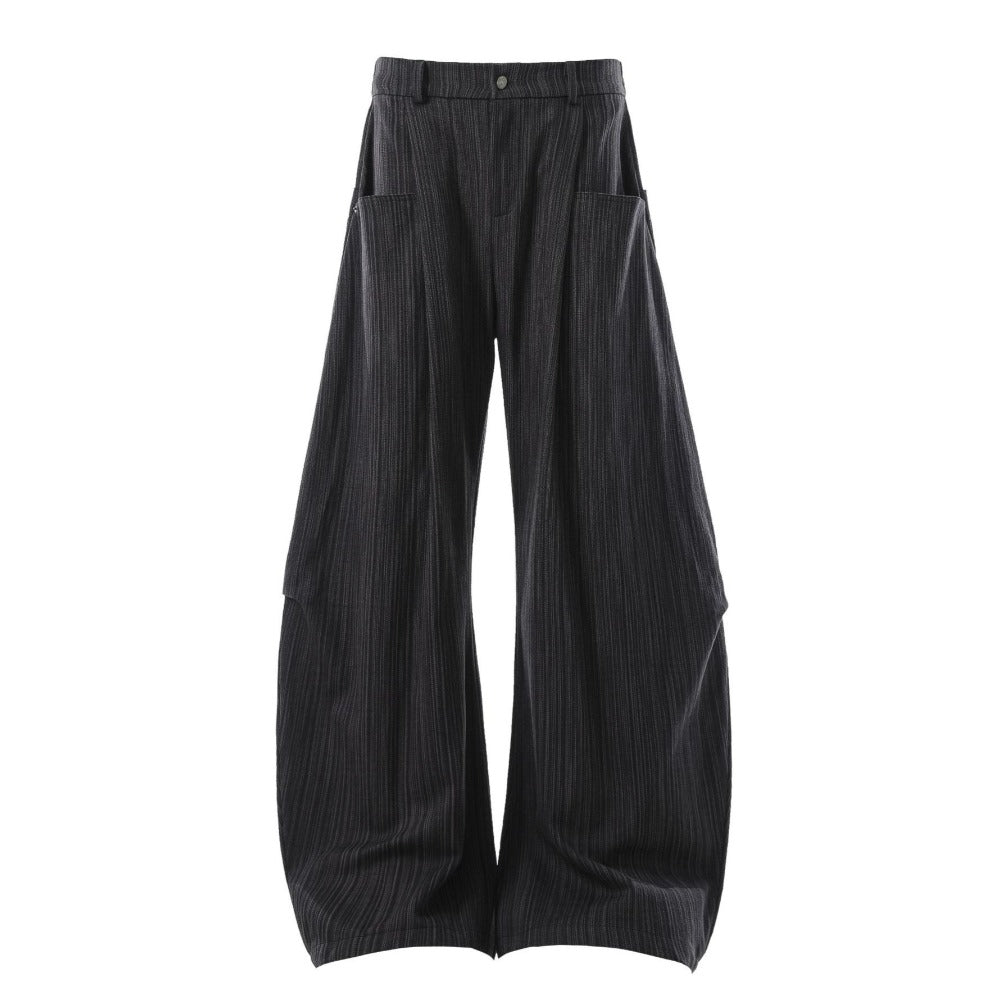 Retro Striped Curved Knife Casual Pants - Thrashink