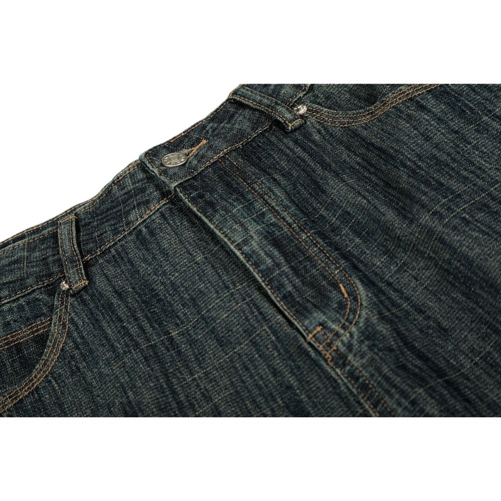 Retro Striped Straight Leg Jeans - Thrashink