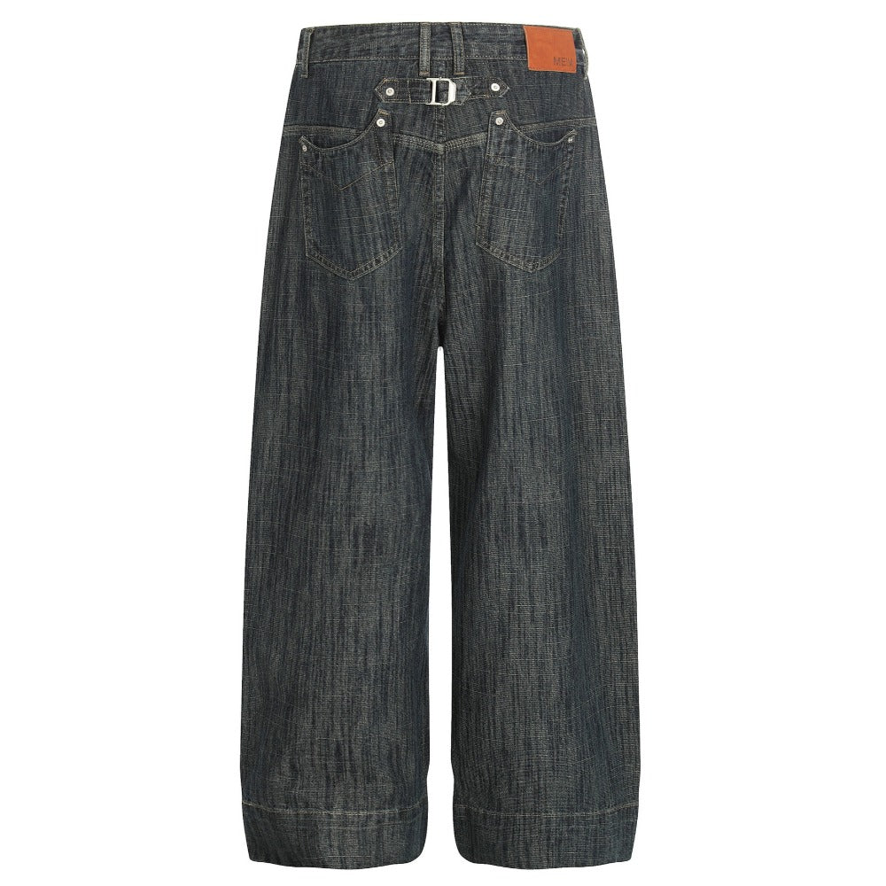 Retro Striped Straight Leg Jeans - Thrashink